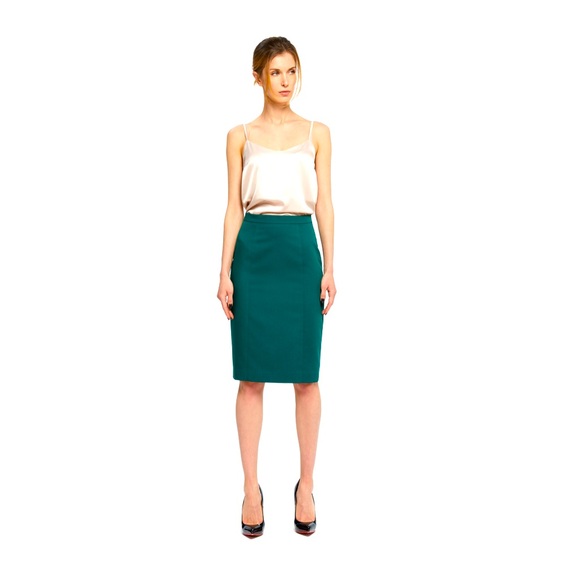 JCREW Emerald Green Pencil Skirt Preppy Office Work - Picture 5 of 5